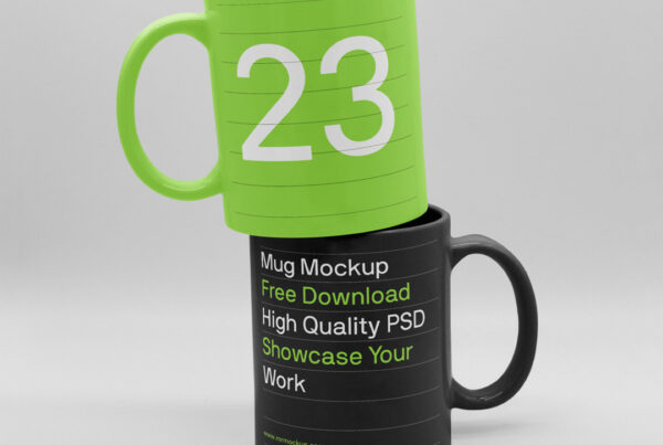 Two ceramic mug mockup stacked on top of each other.