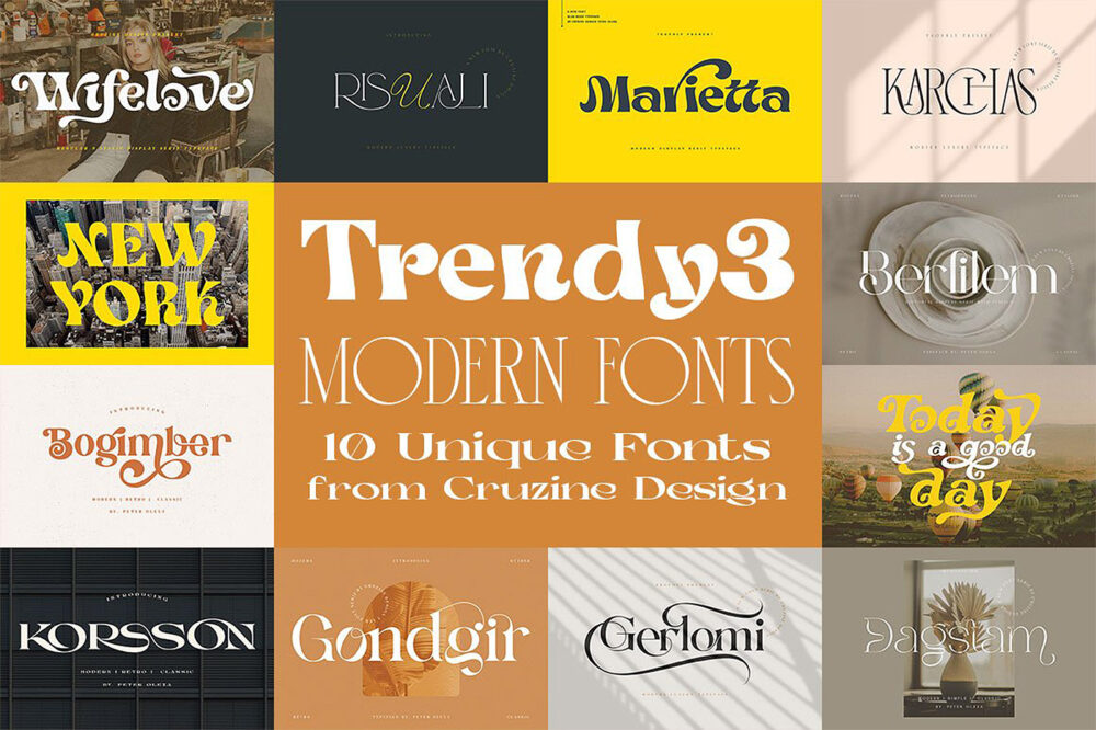 Trendy & Modern Fonts Bundle vol.2 — Mr.Mockup