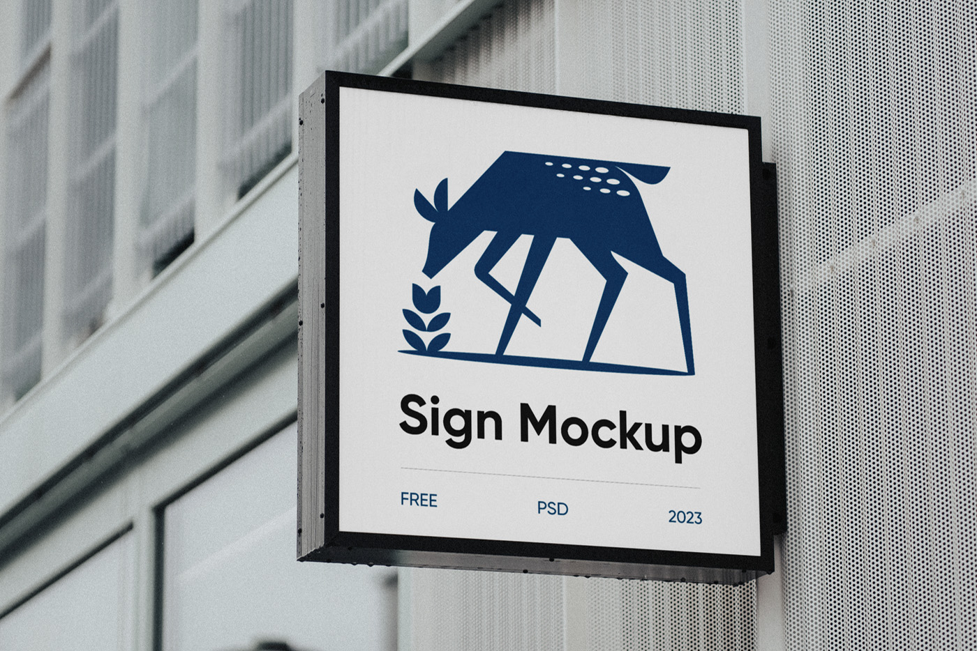 Free Square Sign Mockup — Mr.Mockup