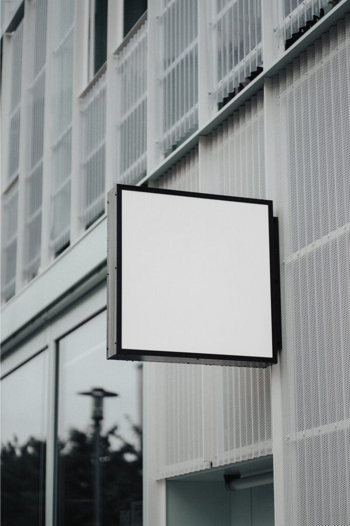 Free Square Sign Mockup — Mr.Mockup