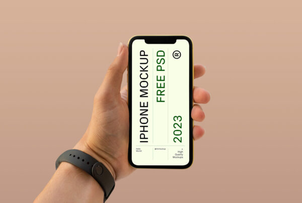 Mans hand with watch holding new iPhone.