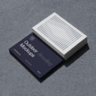 Business cards with op-art project from outdoor branding mockups.