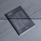 Notebook project with deboss, on the metal floor from outdoor branding mockups.