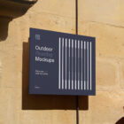 Board on the wall from outdoor branding mockups.