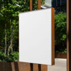 White sign with metal frame from outdoor branding mockups.