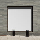 White billboard on the building form outdoor branding mockups.