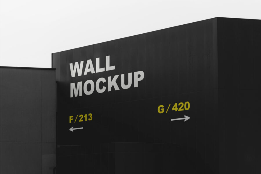 Free Black Wall Mockup — Mr.Mockup