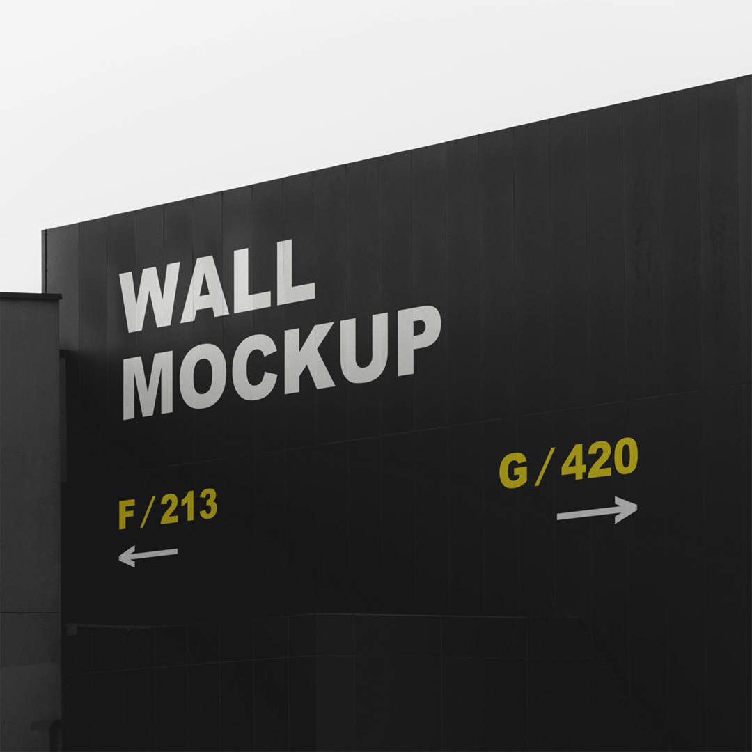 Free Black Wall Mockup — Mr.Mockup