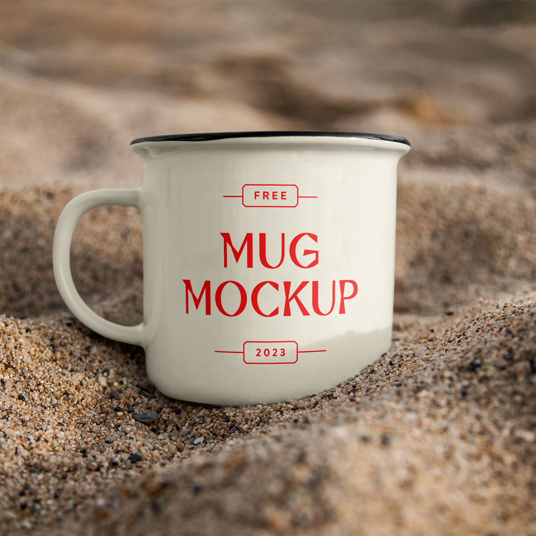 Free Floating Mug Mockup — Medialoot