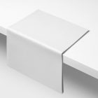 Seen from the above, Open and cover up Blank Magazine Branding Mockup laying on the white box above white background.