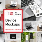 Device Mockups Thumbnail composition with different elements presenting new product.