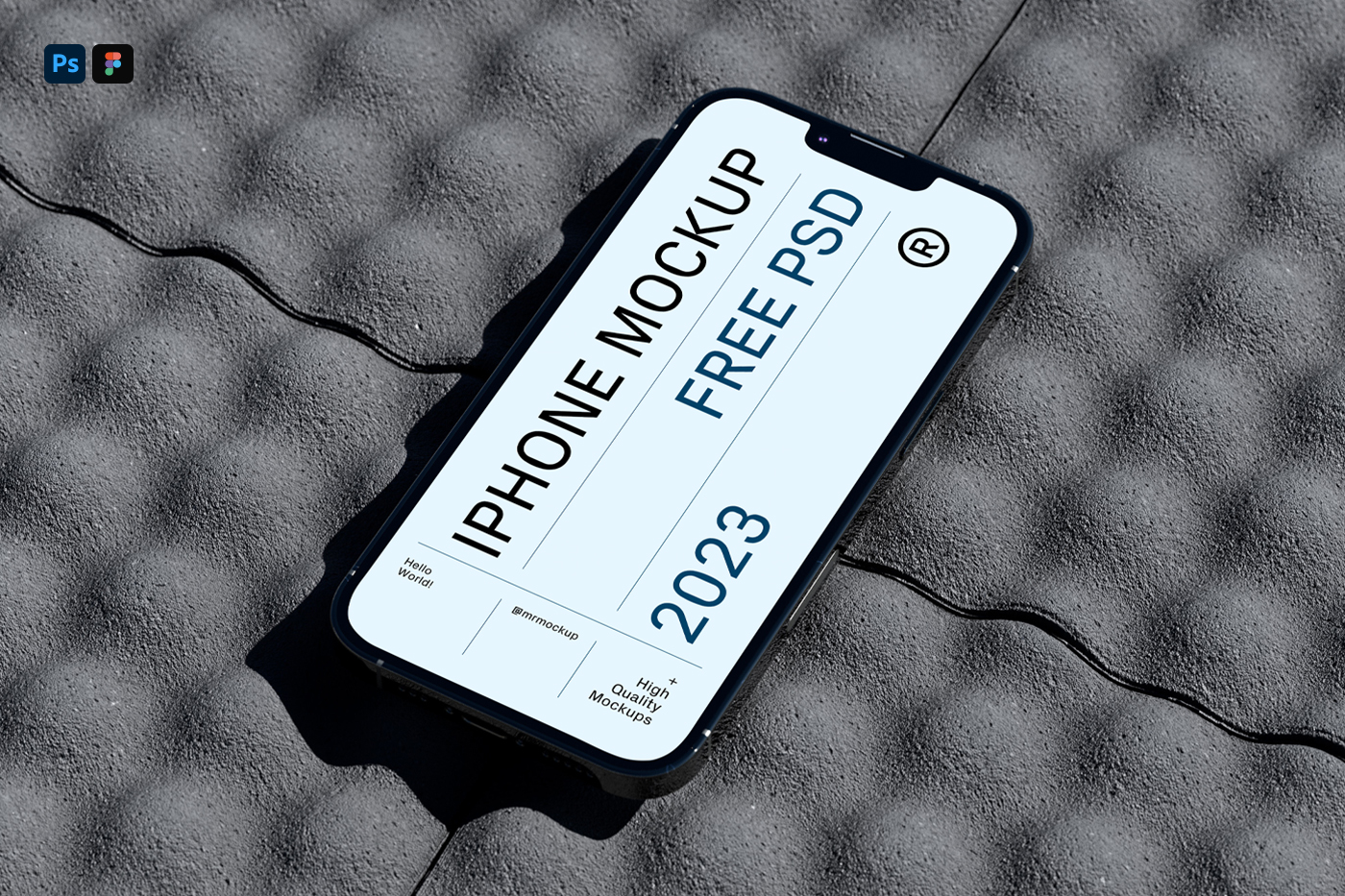 iPhone Pro Mockup laying on the roof tiles.