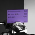 Business Card Branding Mockups attached to a tripod seen from the front.