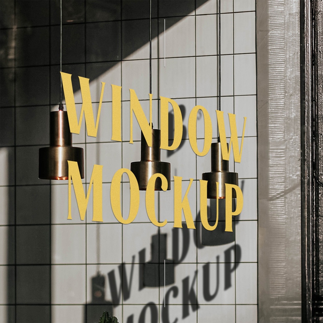 Free Restarant Window Mockup — Mr.Mockup