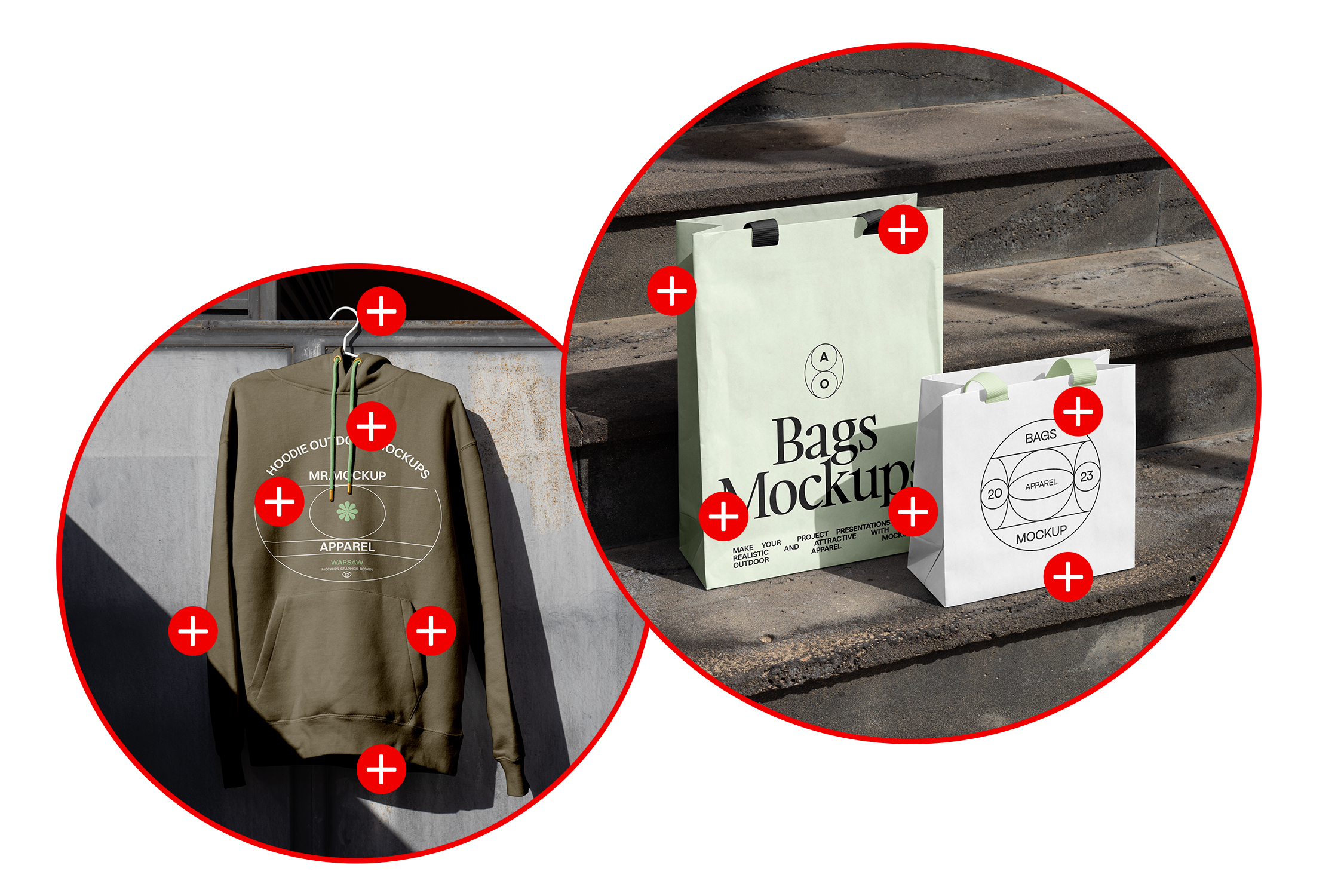 Feature from Outdoor Apparel Mockups Vol.2 showing how highly customizable is our new product.
