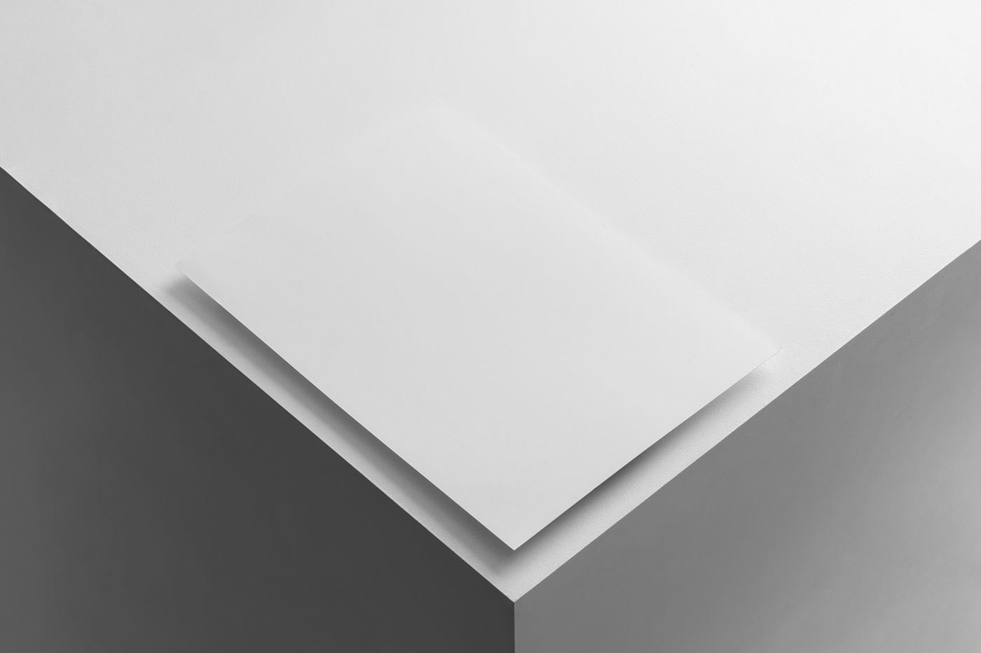 A4 blank letterhead mockup laying on the white box.
