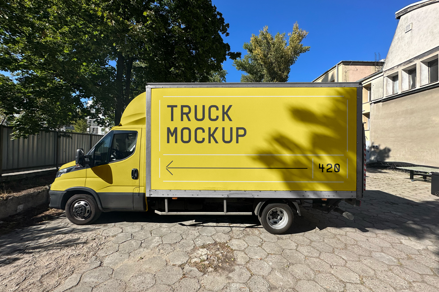 Free Box Truck Mockup — Mr.Mockup