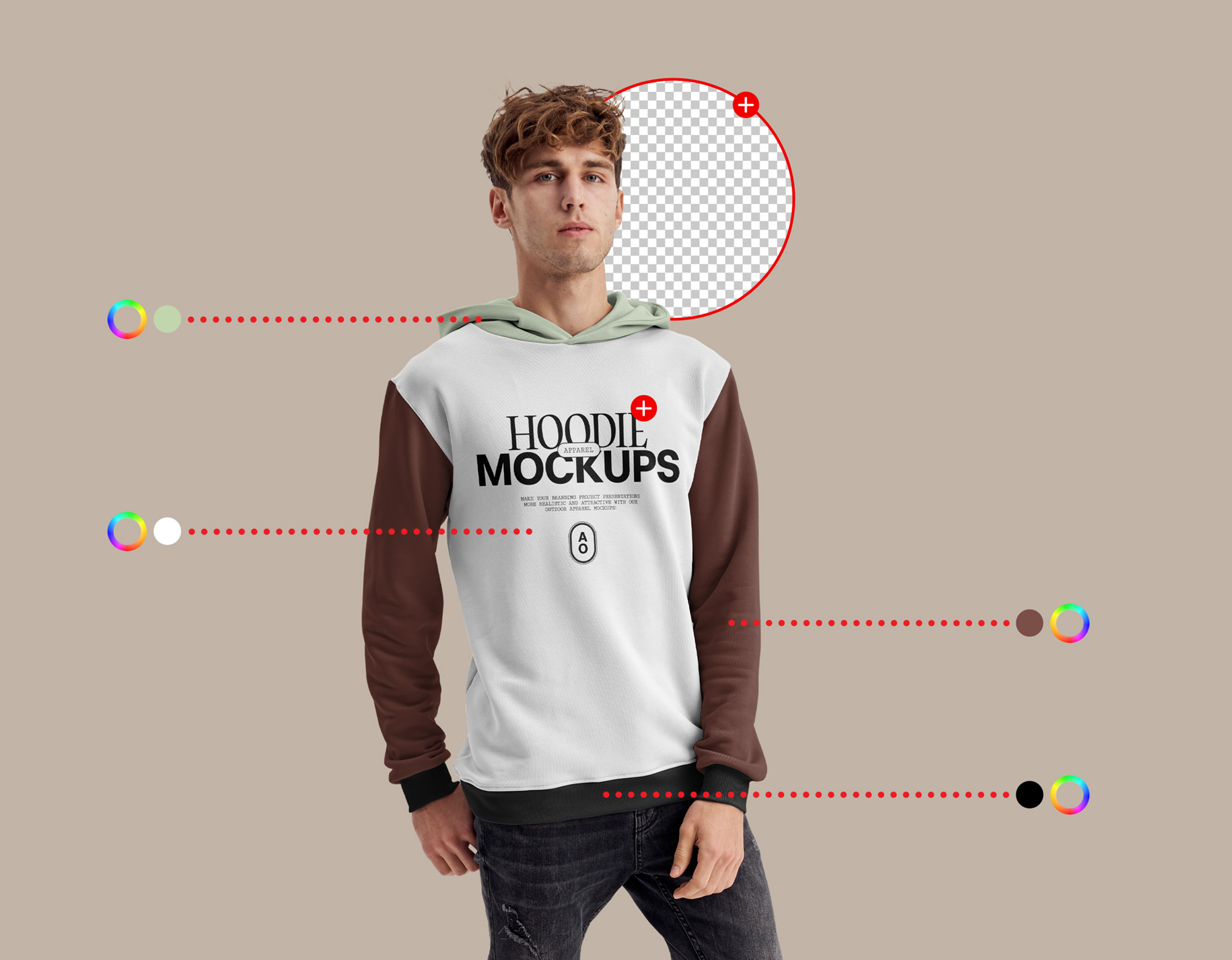 Feature from Studio T-Shirt Mockups showing how highly customizable is our new product.