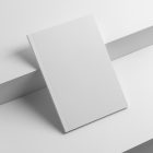 A4 blank magazine on white cube from studio magazine mockups.