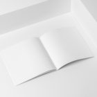 Open blank square magazine mockup from studio magazine mockups.