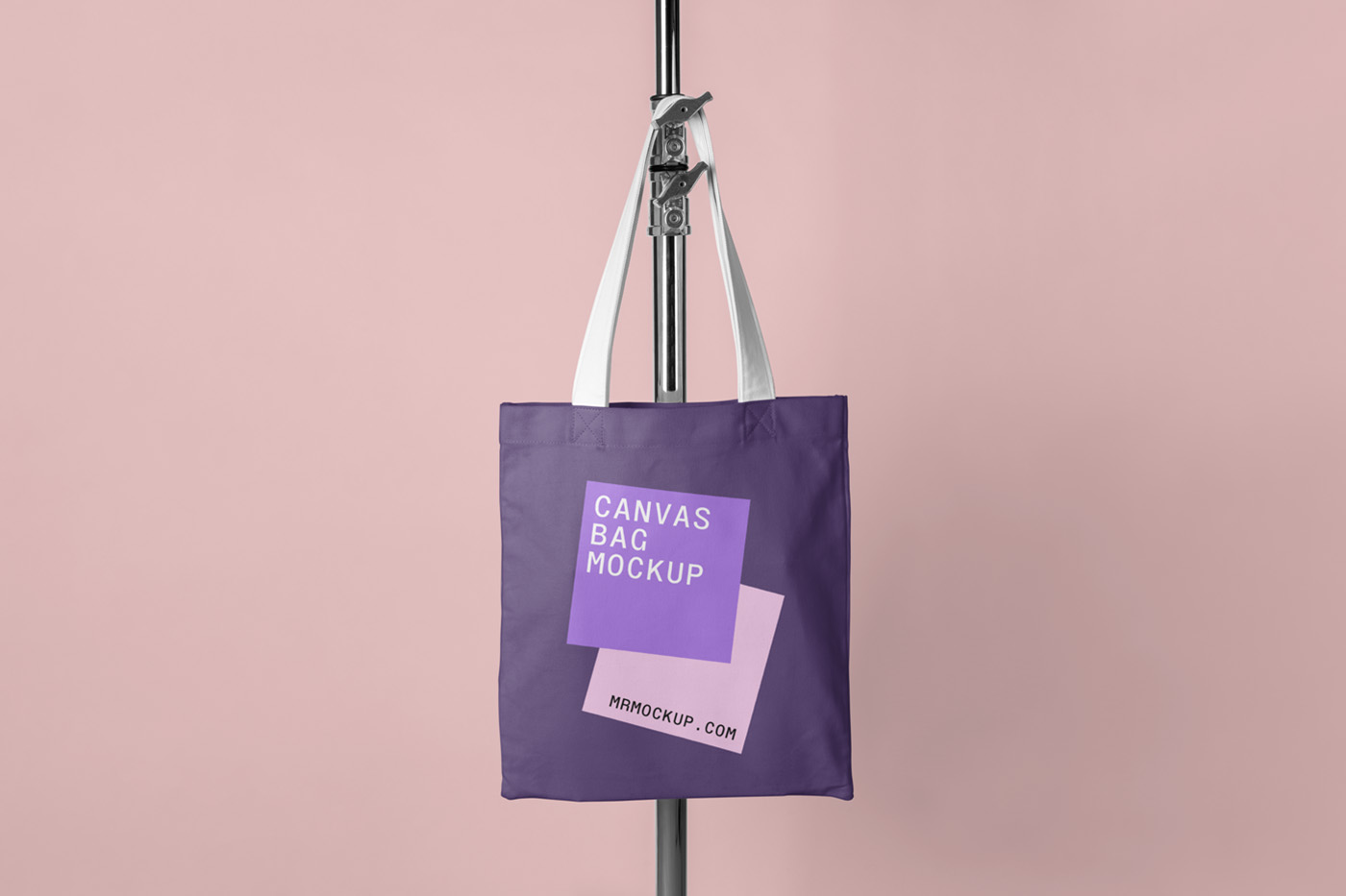 Free Canvas Bag Hanging on Tripod PSD Mockup — Mr.Mockup