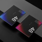 Two a4 magazine with dark modern design on black cubes from studio magazine mockups.