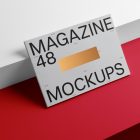Horizontal magazine mockup with hot stamping design from studio magazine mockups.