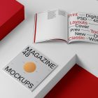 Two square magazine mockup with hot stamping design from studio magazine mockups.