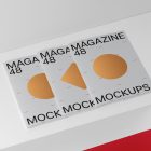 Three a4 magazine mockup with hot stamping design from studio magazine mockups.