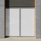 Front view, two rectangle white spaces built into a building elevation from storefront mockups product.
