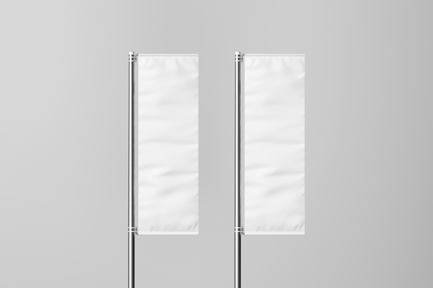 Free Vertical Flag on Pole Mockup — Mr.Mockup