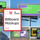 Product cover image from city billboard mockups vol.2 showing six scenes from the product.