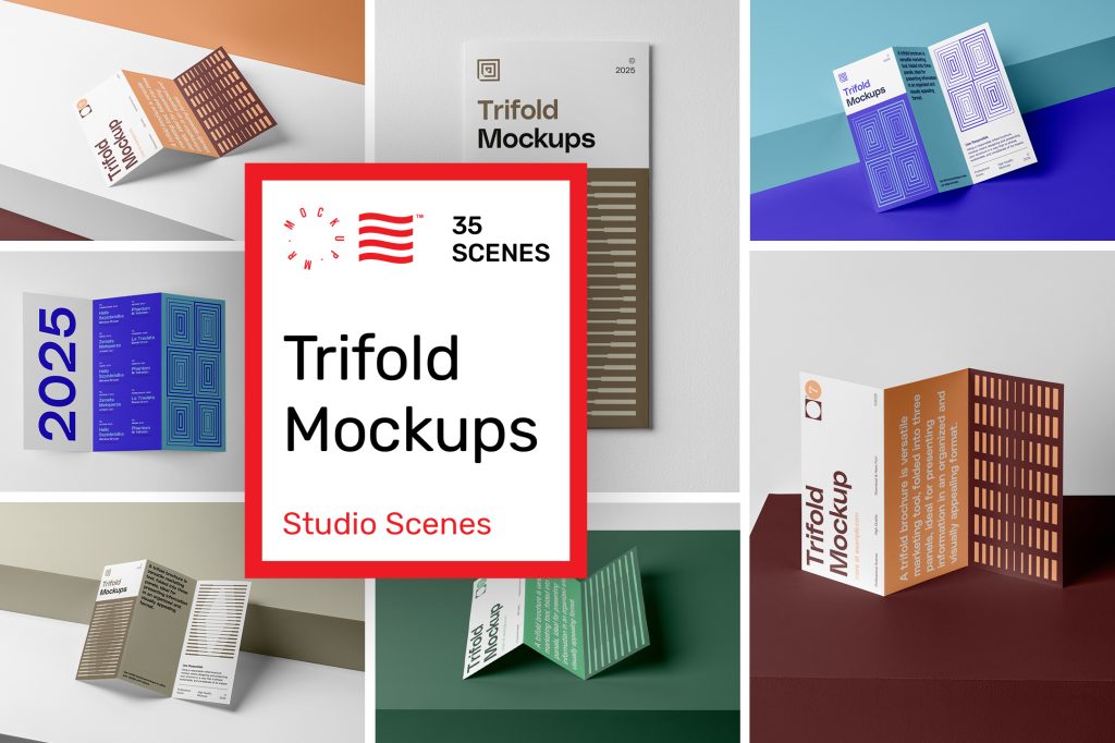 Studio-Trifold-Mockups-W-00 Product cover image from trifold mockups showing seven scenes from the product.