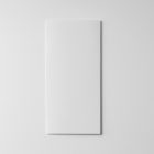 View from above, single white Trifold Mockup laying on the white floor.