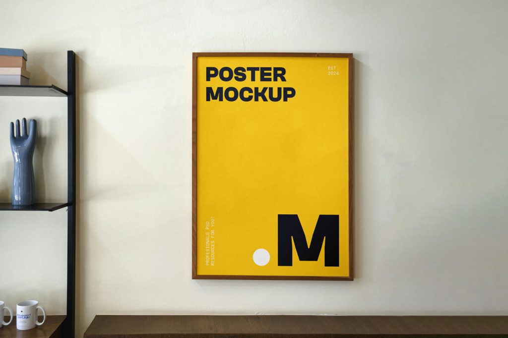 Free Hanging Poster On Wall Mockup Mr Mockup Free Hanging Poster On Wall Mockup Mr Mockup