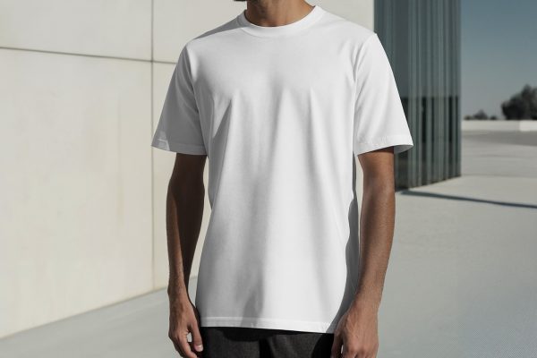 Free Standing Men Wearing T-Shirt PSD Mockup — Mr.Mockup