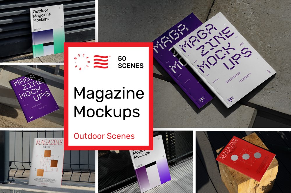 Product cover image from outdoor magazine mockups showing six scenes from the product.