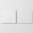 Viewed from above, CD Digipack Mockups presents a white disc package lying on the white background.