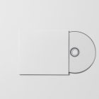 Viewed from above, CD Digipack Mockups presents white disc packaging and a white ejected disc lying on the white background.
