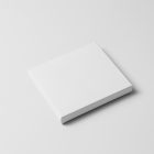 Viewed from above, CD Digipack Mockups presents a white disc package lying on the white background.