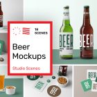 Product cover image from Beer Mockups showing six scenes from the product.