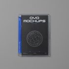 Viewed from above, DVD Mockups presents an close black plastic package with nice white typography and linear graphics lying on the gray background.