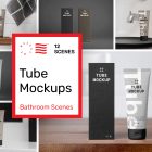 Product cover image from Cosmetic Tube Mockups showing six scenes from the product.
