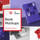 Product cover image from Studio Book Mockups showing six scenes from the product.