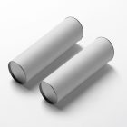 View from above, the scene from Studio Wine Mockups of a two wine tube package lying on the white background.
