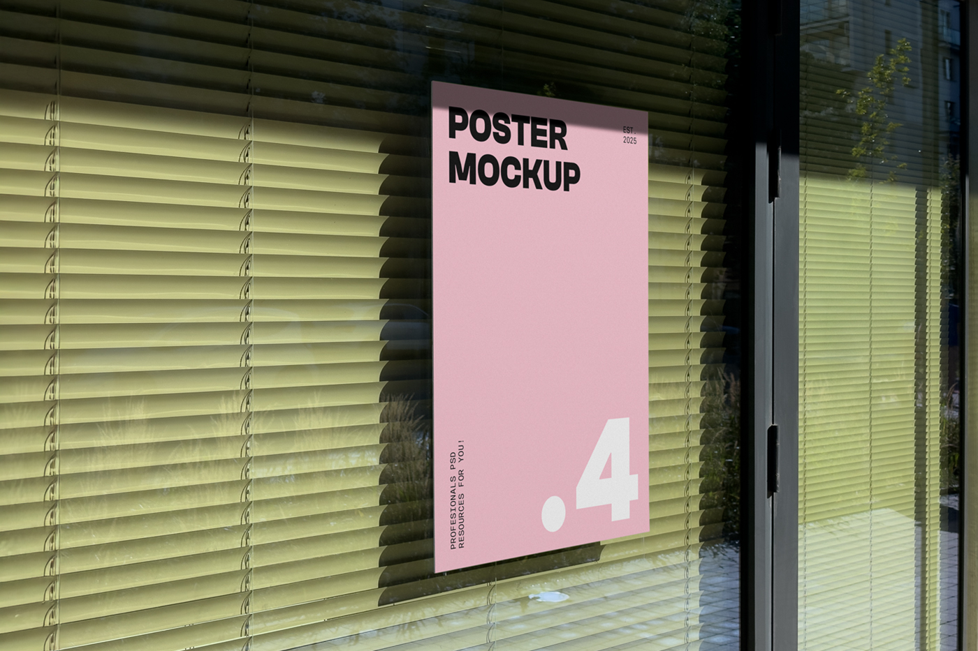 Window Box Poster Free Poster on a Window Mockup — Mr.Mockup