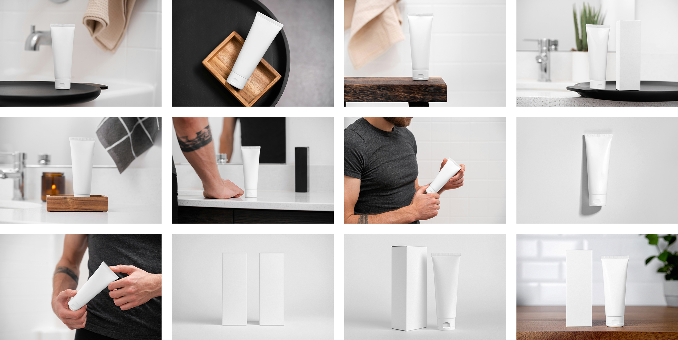 Compilation of all scenes from the Cosmetic Tube Mockups.