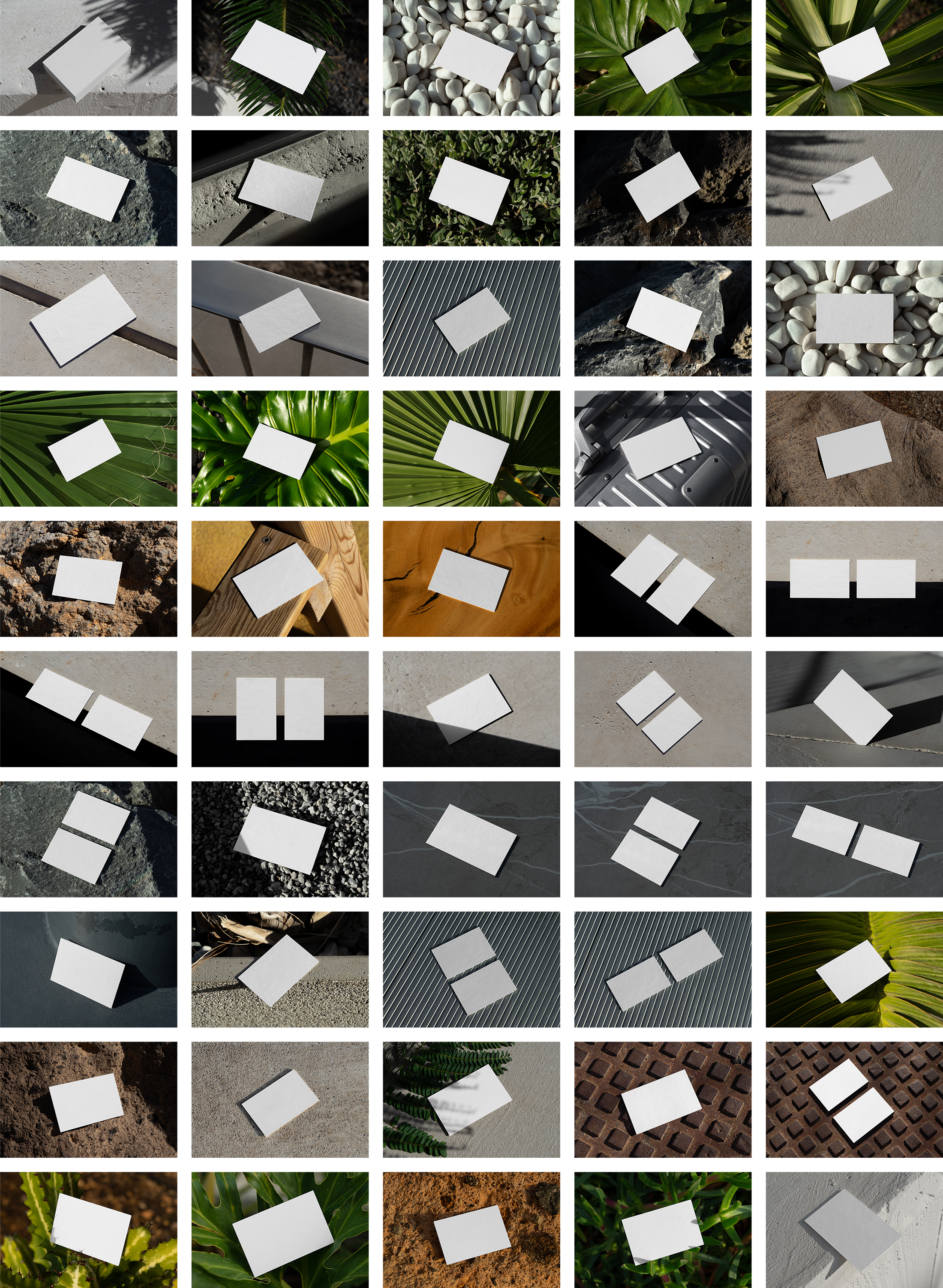 Compilation of all scenes from the Outdoor Business Card Mockups.