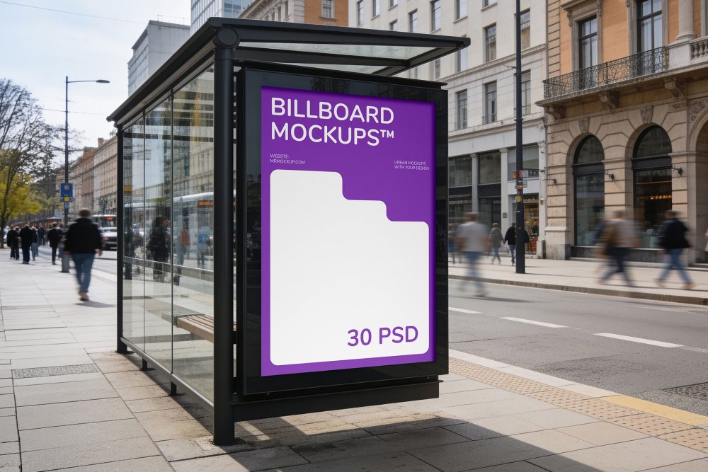 Bus Stop Poster Mockup 06 CBMV3