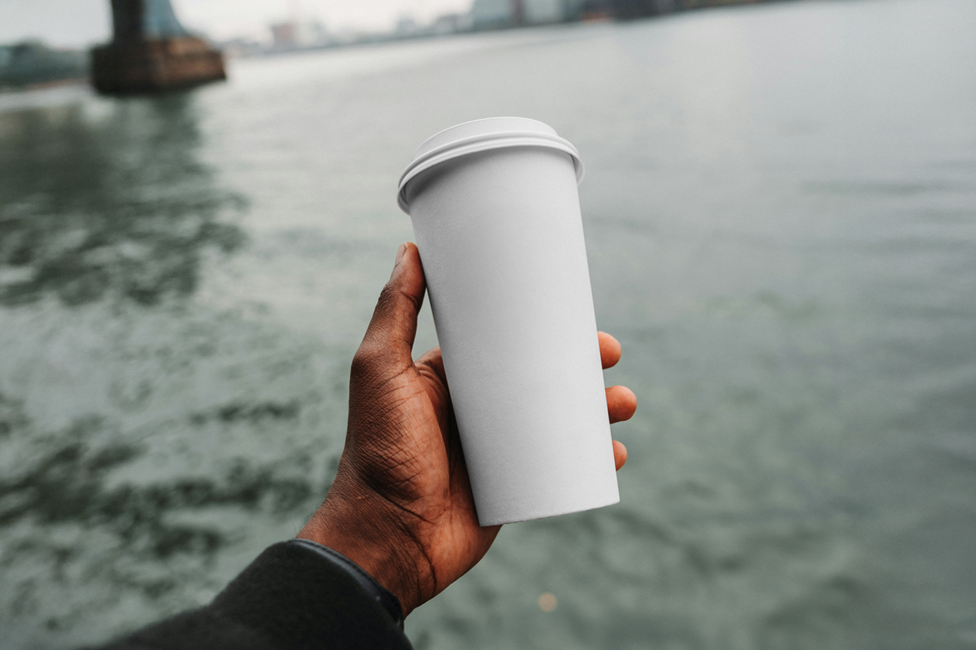Free Coffee Cup By The River Mockup — Mr.Mockup